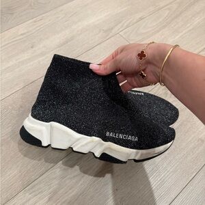 Size 37 woman’s glitter balenciaga sock sneakers